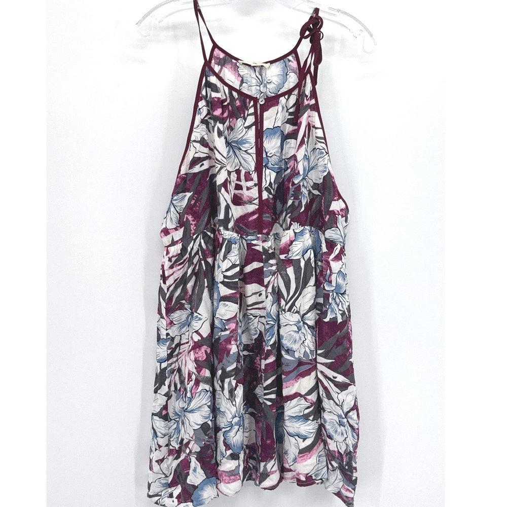 Entro Flowy Mini Dress Multicolor Floral ‎ Women's Medium Tropical